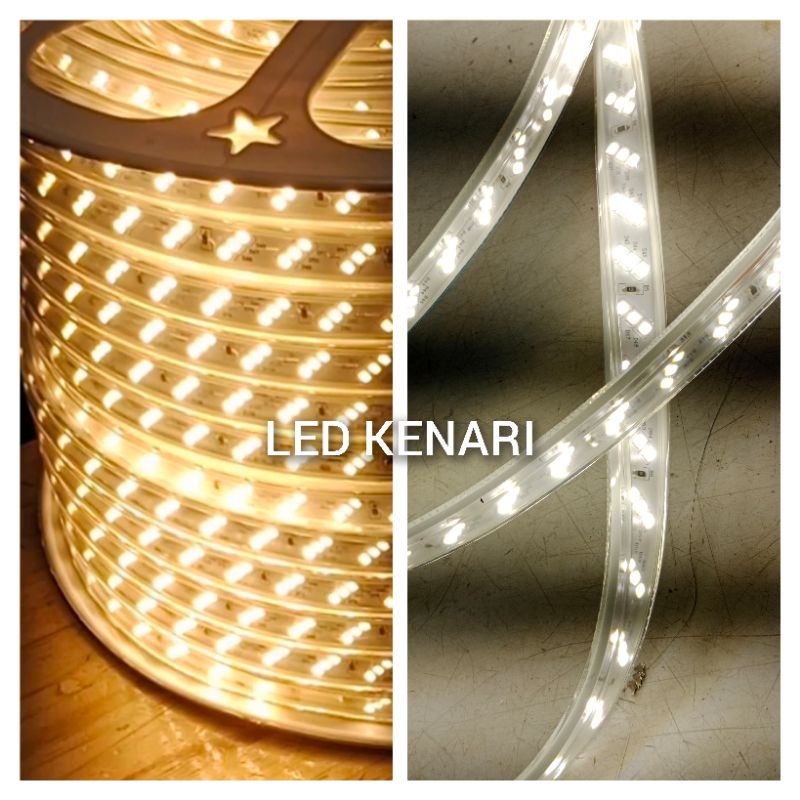 lampu hias plafon model led strip selang 3030 3 mata 100 M 220V Super Terang