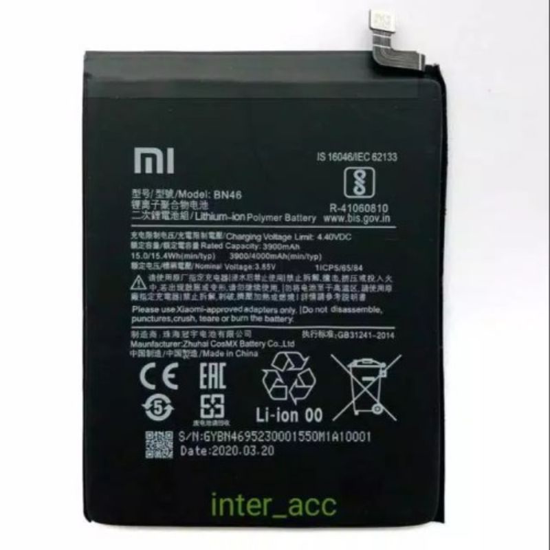 BATERAI REDMI 7 / BATERAI REDMI BN46 100% ORIGINAL