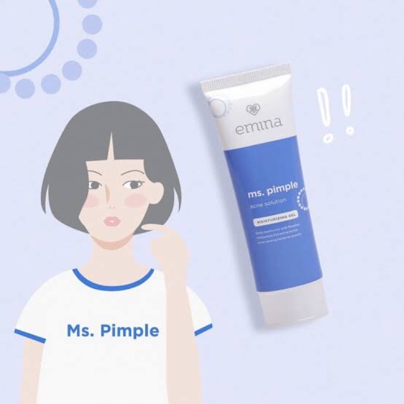 EMINA MS PIMPLE ACNE SOLUTION MOISTURIZING GEL 50ML / EMINA PELEMBAB WAJAH