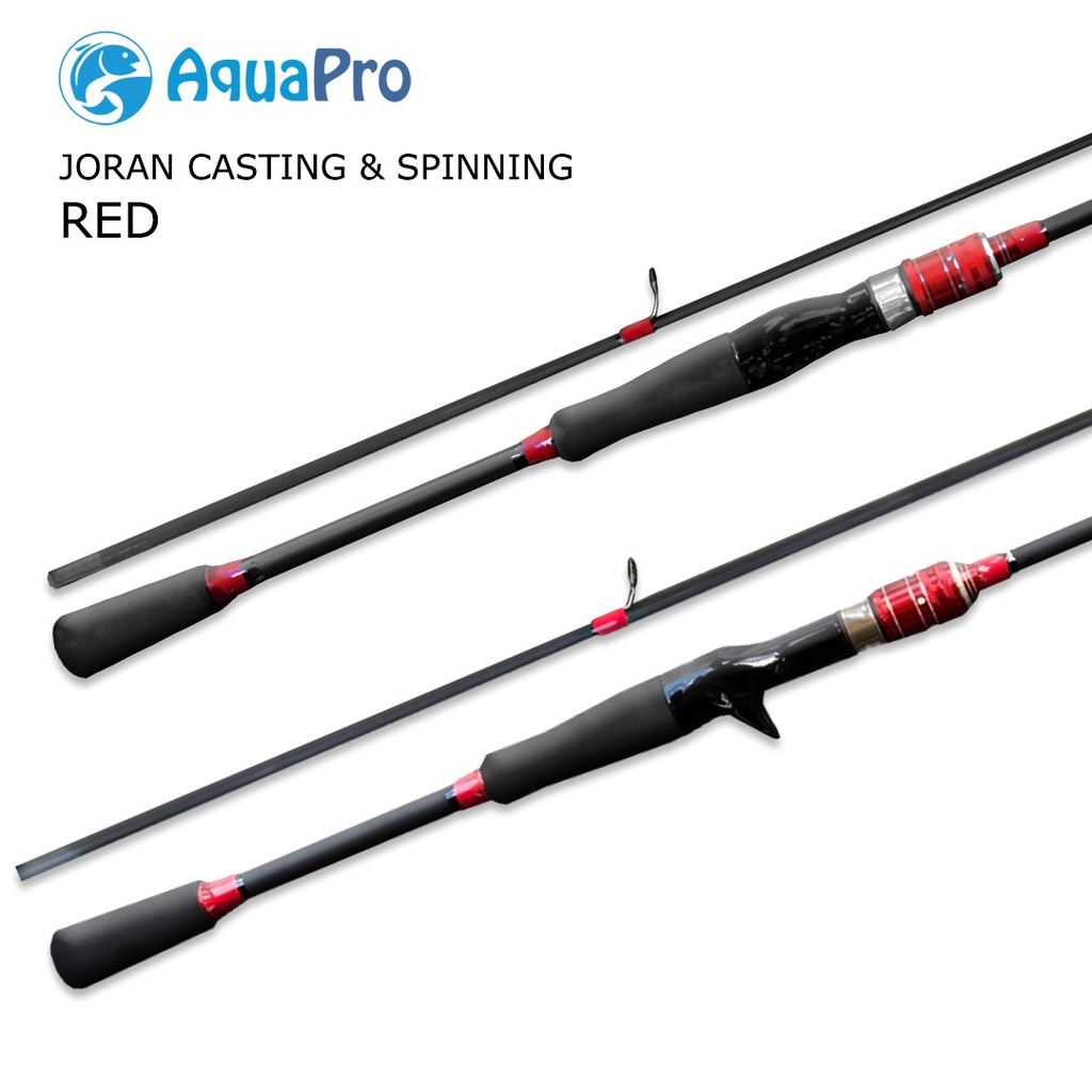 Aquapro - Joran Pancing 1.5m s/d 2.1m Fishing Rod Carbon Fiber Joran Pancing Spinning  &amp; Casting Fishing Pole 2 Section