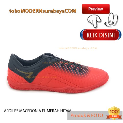 ARDILES MACEDONIA FL MERAH HITAM sepatu pria olahraga futsal