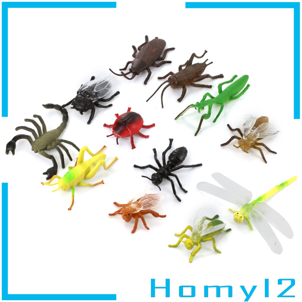 [HOMYL2] 24x Plastic Insect Model Ladybug Scorpion Bee Ant Bugs Kids Educational Toy