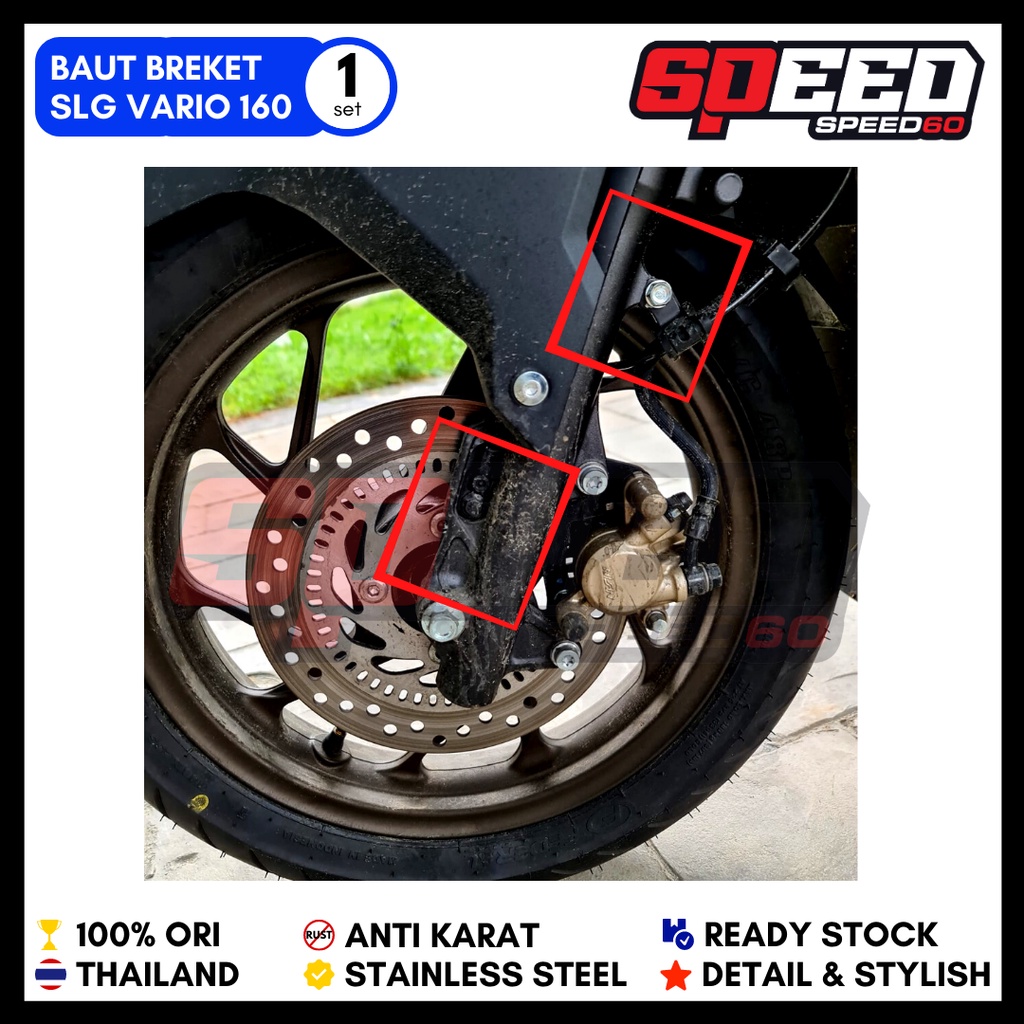 Baut Breket Selang Rem Depan Honda Vario 160 Baut Probolt Thailand Stainless King Nut