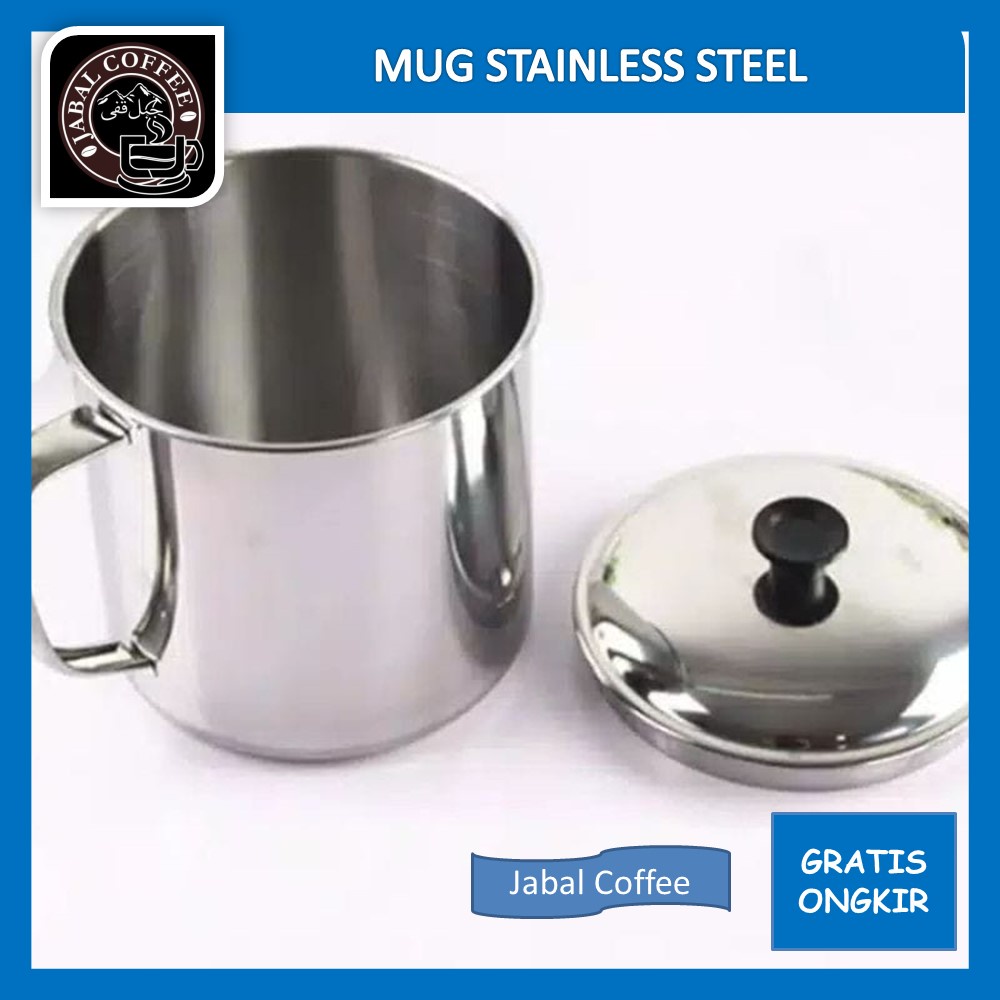 Cangkir Minum / Mug Stainless Steel / Gelas Tahan Panas Stainless 180 Ml