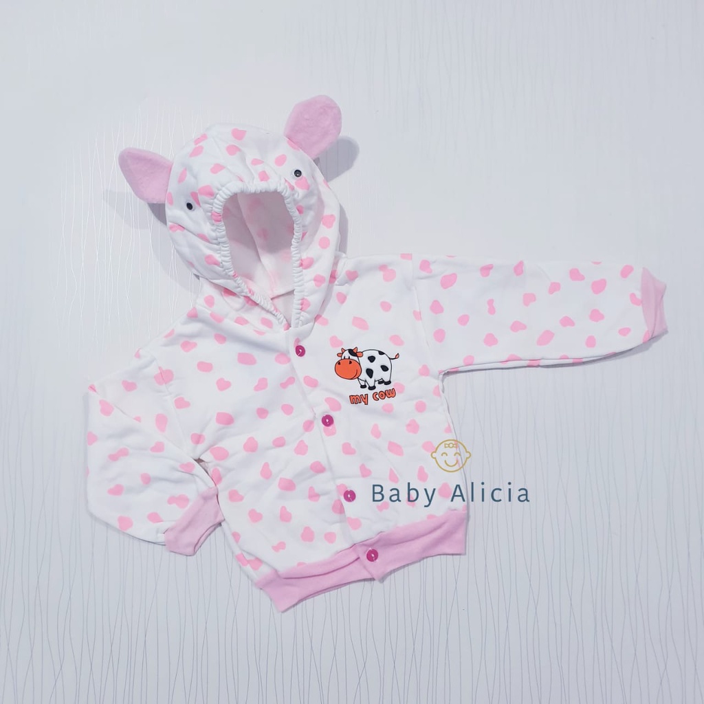 COD Baby Alicia Jaket Bayi Motif Putih Baby Alicia