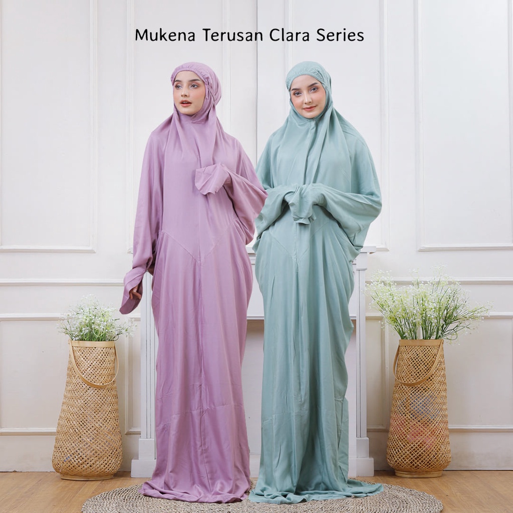 BELIMUKENA PREMIUM - Mukena Dewasa Rayon Terusan Polos Clara