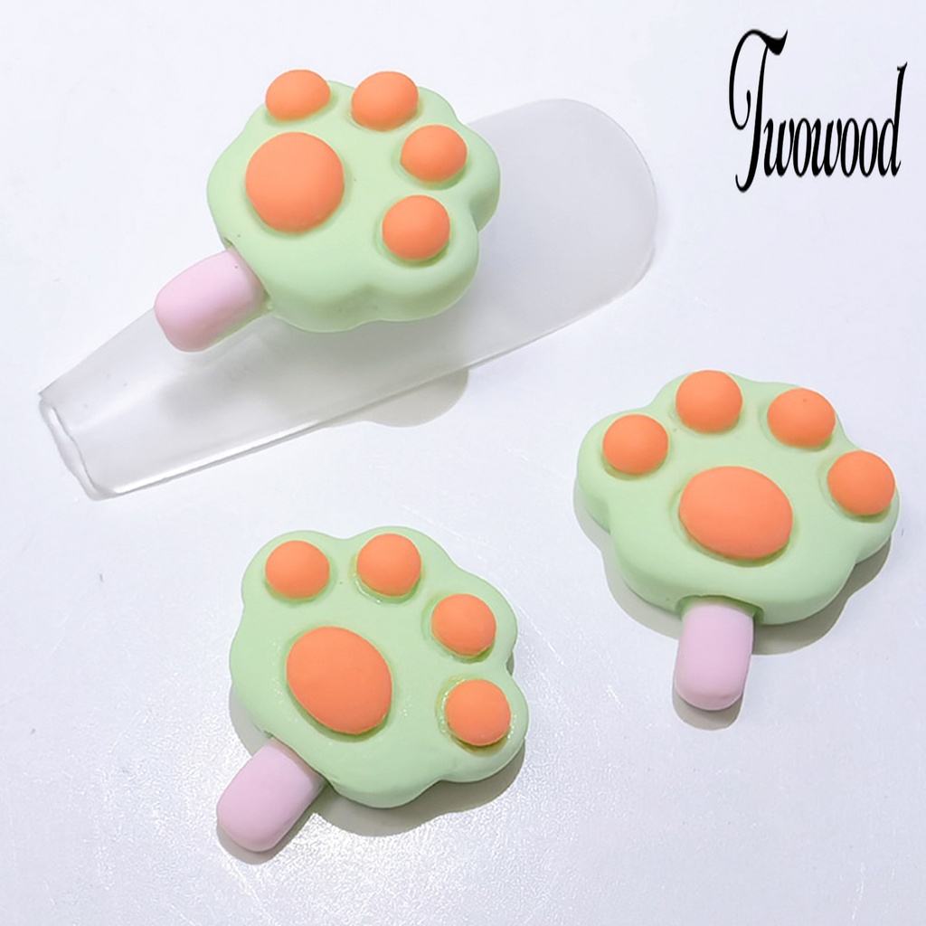 20 Pcs Aksesoris Kuku Bentuk Cakar Kucing 3D Bahan Resin Cabochons Serbaguna Untuk Perempuan