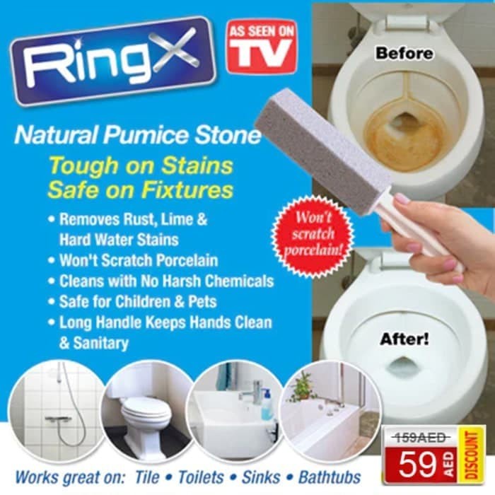 Ring X Pumice Stone Alat Pembersih Kerak Plak WC Toilet Closet Bathtub alat kosek wc batu