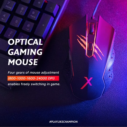 Mouse Gaming RGB JETE MSX1 - Garansi 2 Tahun