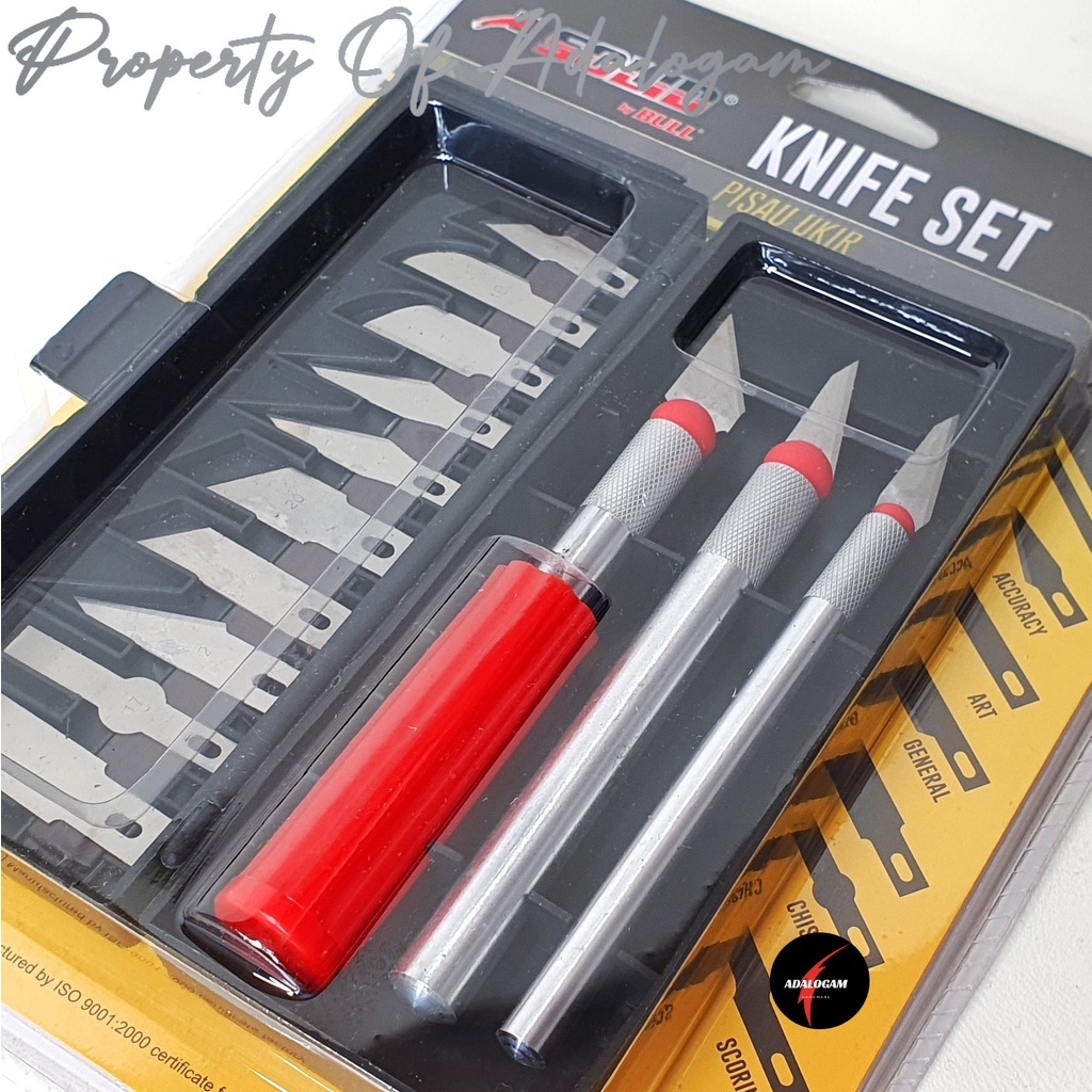 SOLID Hobby Knife Set 13 pcs - Pisau Ukir Pahat Kayu Set Cutter