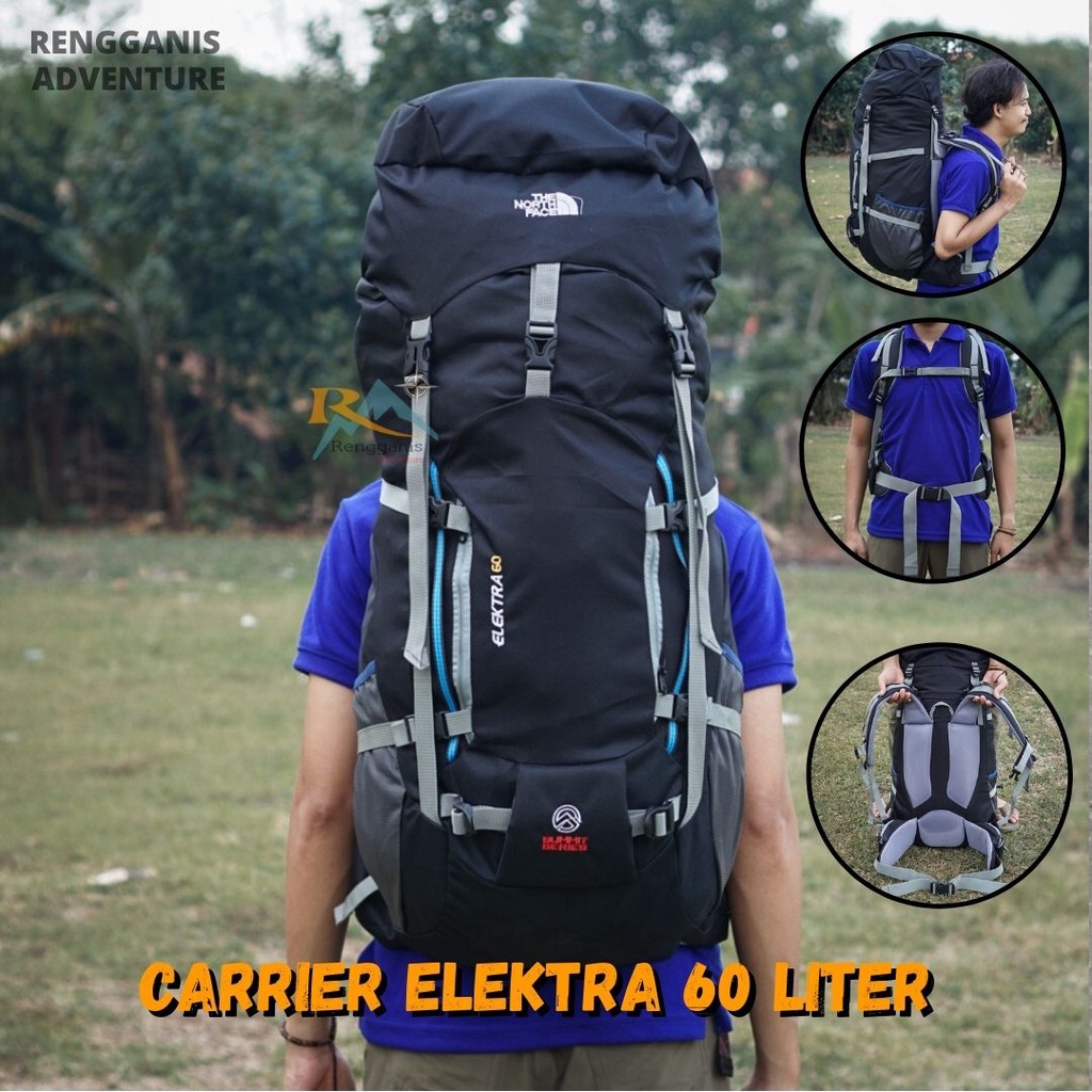 [ PAKET LENGKAP CAMPING ] Tas Ransel Carrier 60 Liter LOKAL Hiking Waistbag