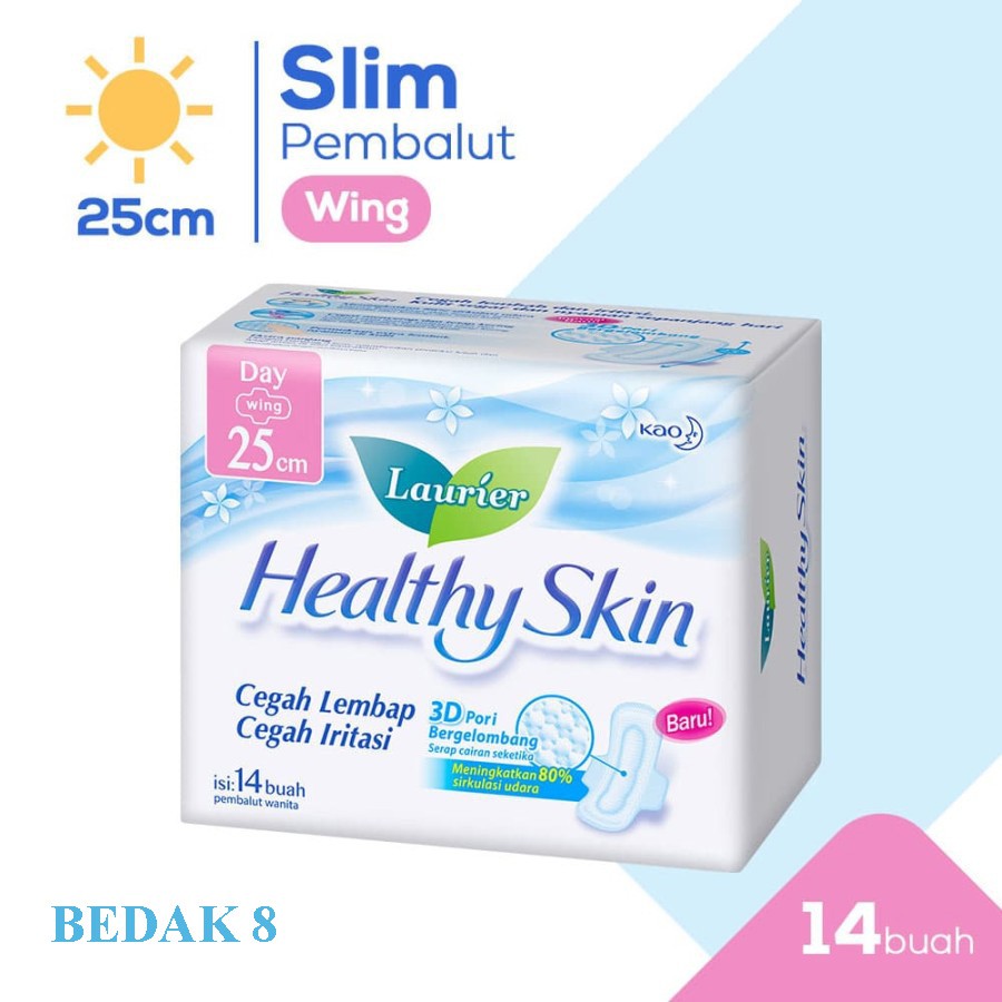 Pembalut Laurier Healthy Skin Day 25cm 14S