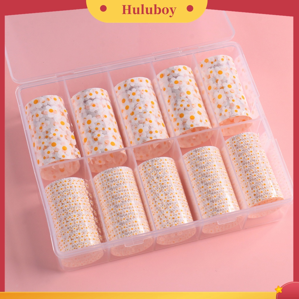 Huluboy Huluboy♡ 10 Rol / Set Stiker Kuku Motif Bunga Krisan Universal Untuk Wanita