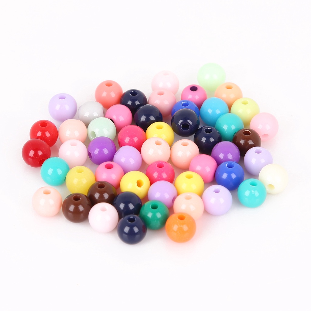 50 PCs 10 Mm Multicolor Akrilik Manik-manik Bulat Longgar Spacer Manik-manik Cocok DIY Wanita &amp; Pria Gelang Kalung Perhiasan Hadiah