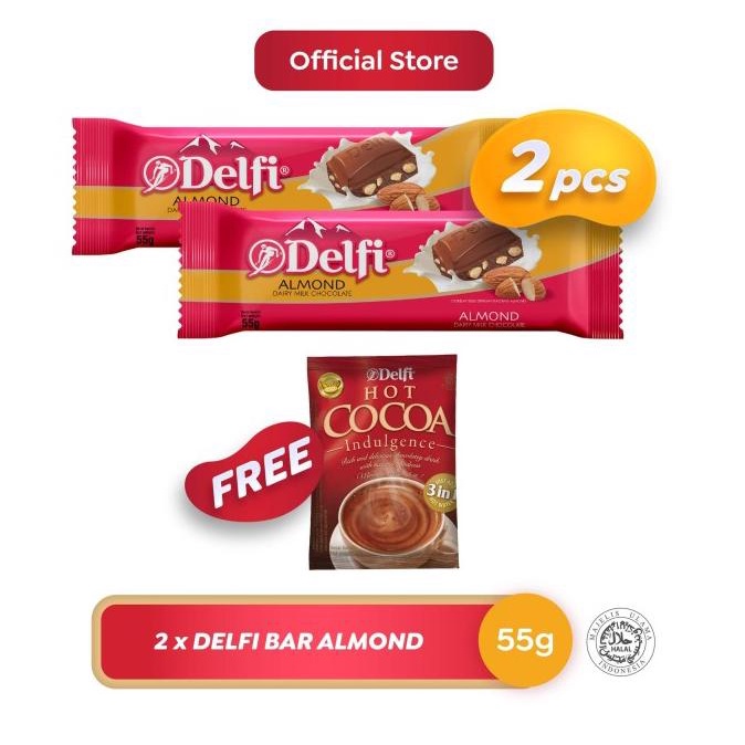 

Delfi Almond 2pcs FREE 1 sachet Hot Cocoa Indulgence 25g