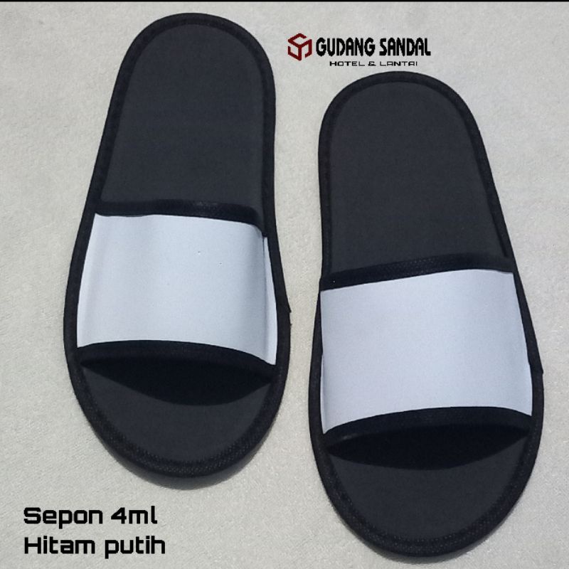 sandal#lantai#hotel#sovenir.sepon 4ml hitam putih