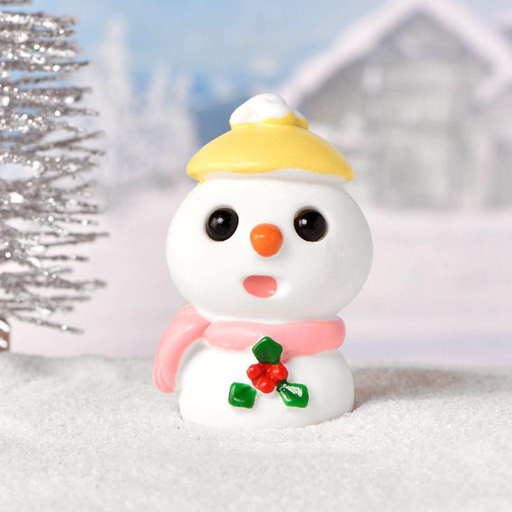 【 ELEGANT 】 Ornamen Natal Mini Merry Christmas Bola Dunia Salju Perlengkapan Untuk Anak-Anak Indah Mikro Lanskap Dekorasi Snowman Figurine