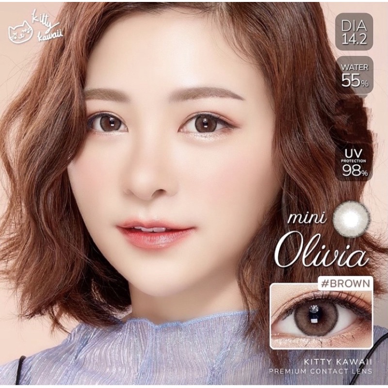 (BUKAN SEPASANG) Softlens Mini Olivia by Kitty Kawaii MINUS (Bisa Beda Minus) dia 14,2mm