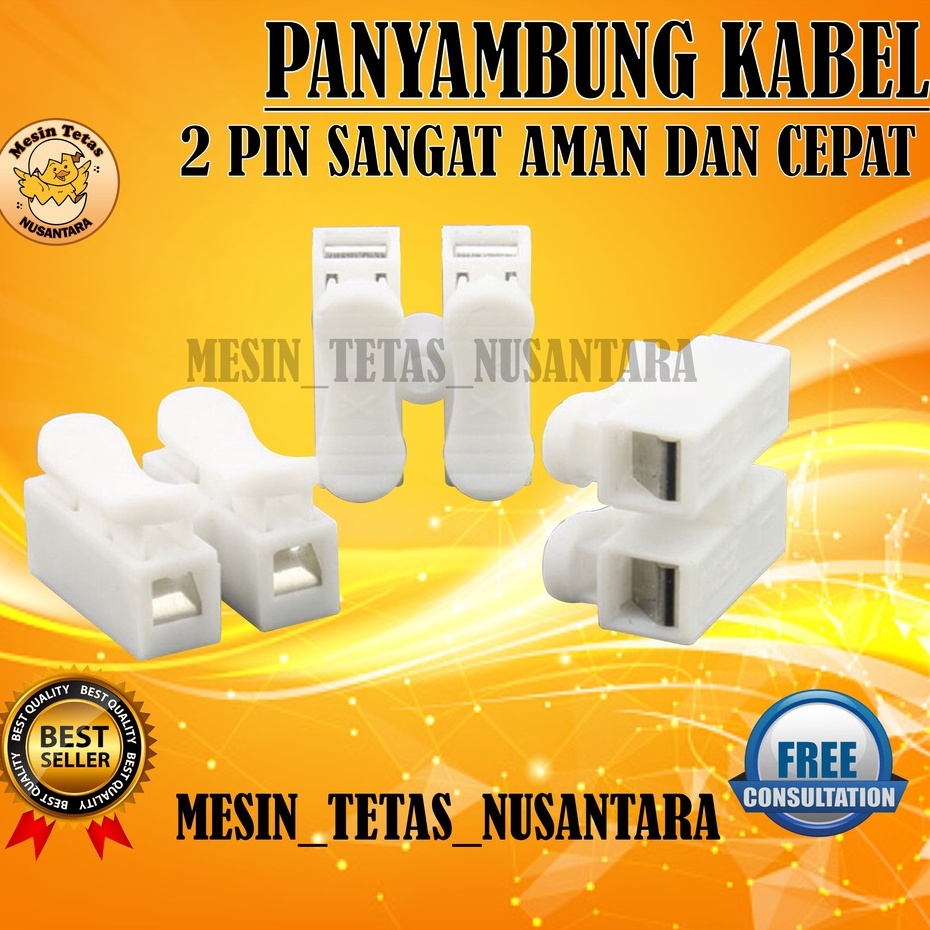 Penyambung Kabel Cepat Quick Connector 2 Pin Mudah Aman