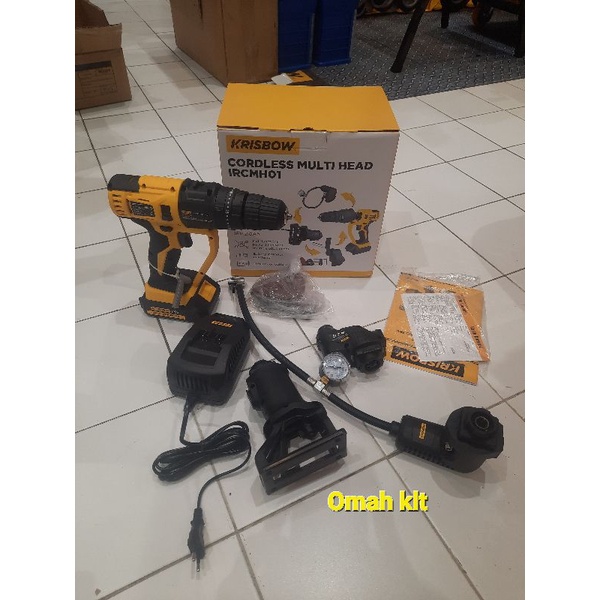 krisbow cordless multi head bor baterai pompa gergaji amplas cordless