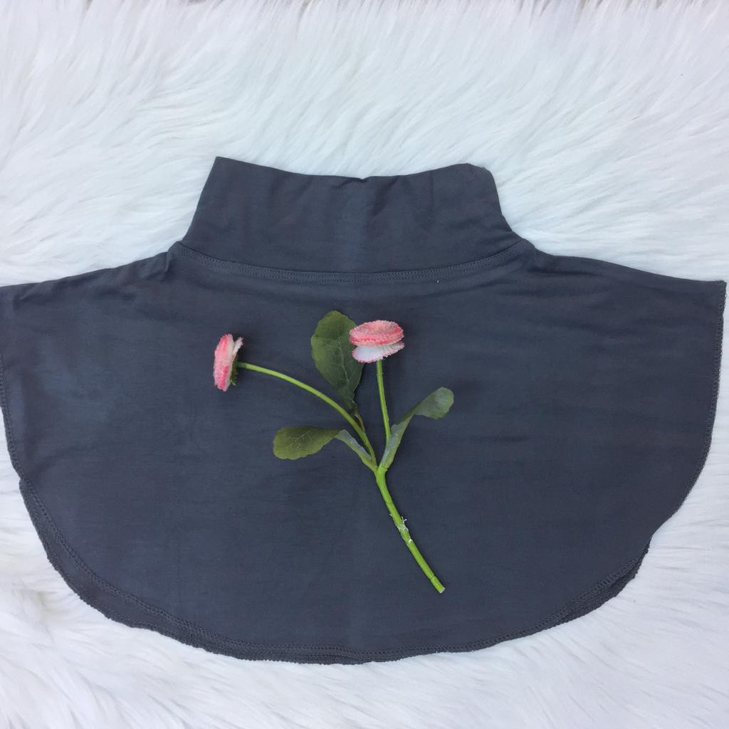 Islah Inner Leher Turtle Neck Rayon Premium / Manset Leher Kaos Premium / Manset Turtle Neck / Atasan Wanita / Inner Dada / Dalaman Wanita / Dalaman Leher / Inner dada / Inner Wanita-Dark Grey