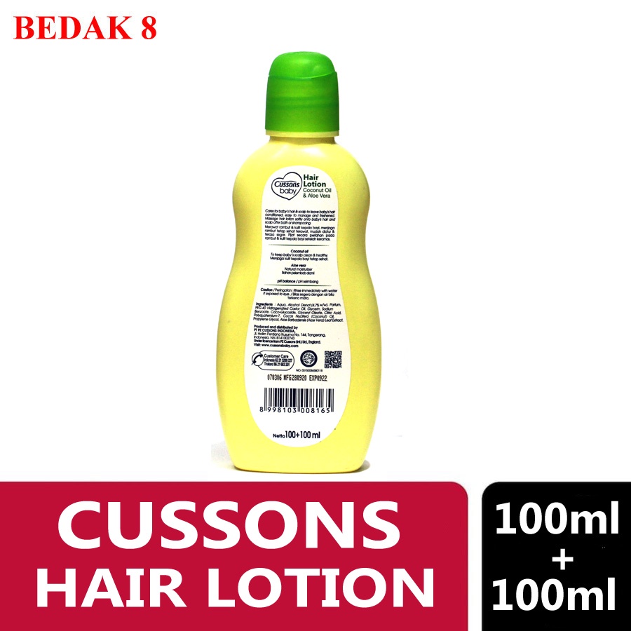 Cussons Baby Hair Lotion/ Losion Rambut Bayi Extra Isi 100 ml + 100 ml