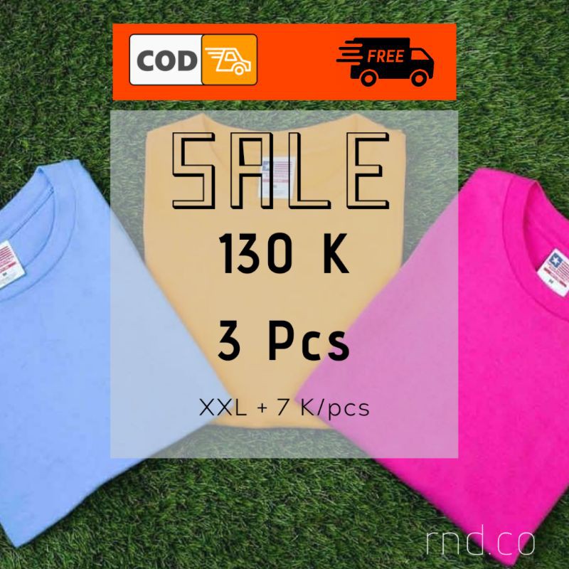 Kaos Polos Cotton Combed 30s [3 Pcs ] New State Apparel Soft Tee Untuk Pria dan Wanita