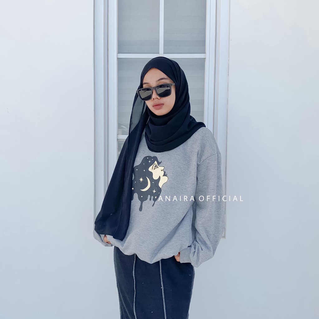 SWEATER WANIITA MOON ANAIRAOFFICIAL SWEATER OVERSIZE WANITA SWEATER CEWEK SWEATER OVERSIZE CEWEK CREWNECK CEWEK CREWNECK WANITA