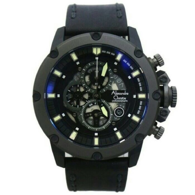 Jam Tangan Pria/Cowok Alexandre Christie AC 6416 Black Ring Grey.Original Garansi Resmi 1 Tahun