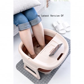 Ember Baskom Lipat Rendam Pijat Kaki Massager Pedicure Manicure Spa Bucket Folding Portable- SN521 - Brown