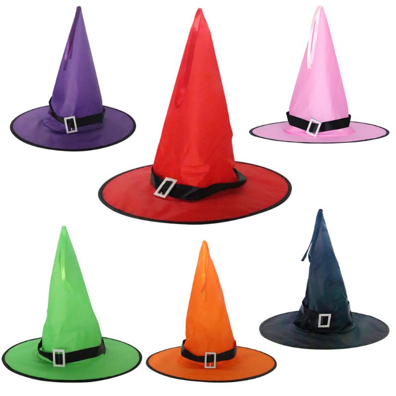 TOPI PENYIHIR PEST KOSTUM WITCH HAT POLOS HALLOWEEN PARTY MURAH