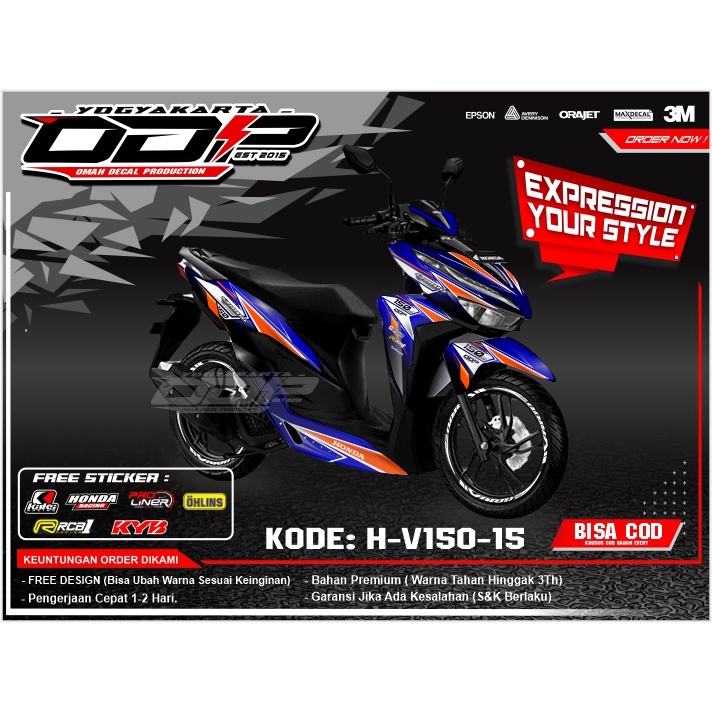 VARIASI aksesoris stiker decal VARIO 125 injeksi fi full body dekal striping honda new VARIO 150 201