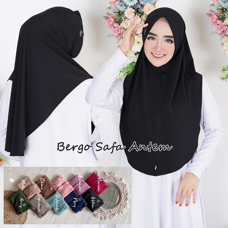 Bergo Daily Safa Soft Ped Anti Tembem/Hijab Instan Jersey Anti Tembem