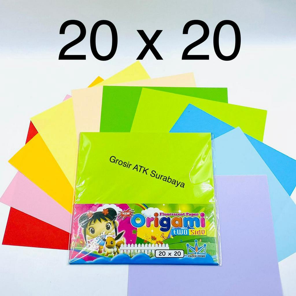 

KERTAS LIPAT PAPER PRIME 2 SISI 20 X 20 / Origami Warna Fluorescent Bolak Balik 2 Sisi 20 x 20 CM