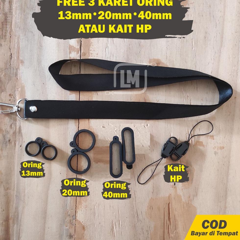 

(L7Z2) Lanyard Pods & HP Polos Hitam //Super@sekali