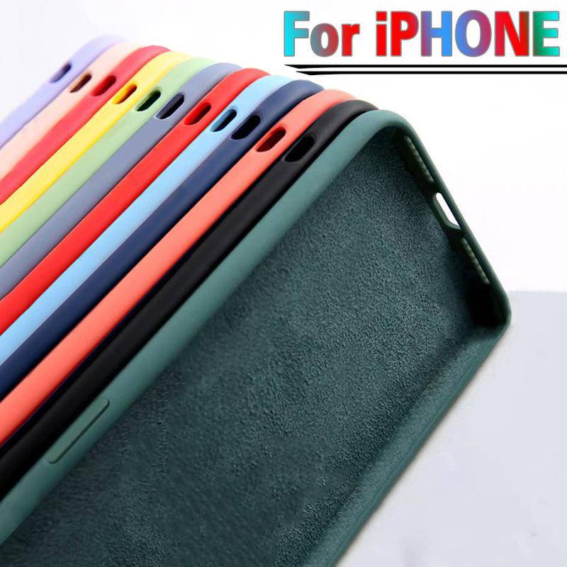 For iPhone 11 11Pro 11Pro max Case Luxury Original Liquid Silicone Soft Cover For iPhone 12 12Pro 12Pro Max 12 Mini Shockproof Phone Case