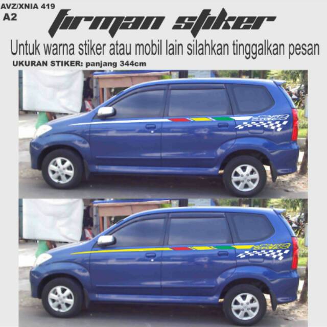 Stiker Mobil Avanza Xenia Biru A2 Shopee Indonesia