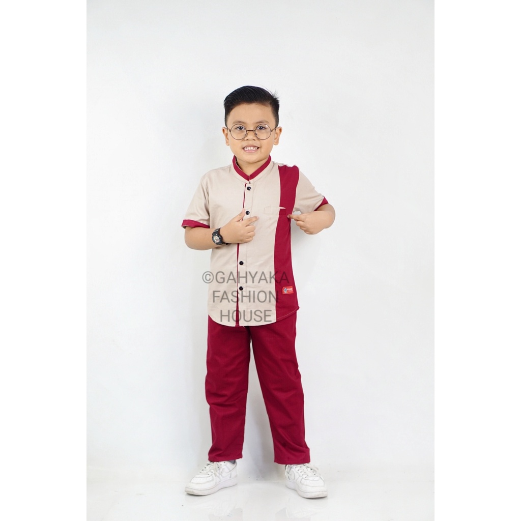 KOLEKSI TERBARU SETELAN KOKO ANAK LITTEL HERO BAHAN FULL KATUN TEBAL DAN ADEM 2-15 TAHUN