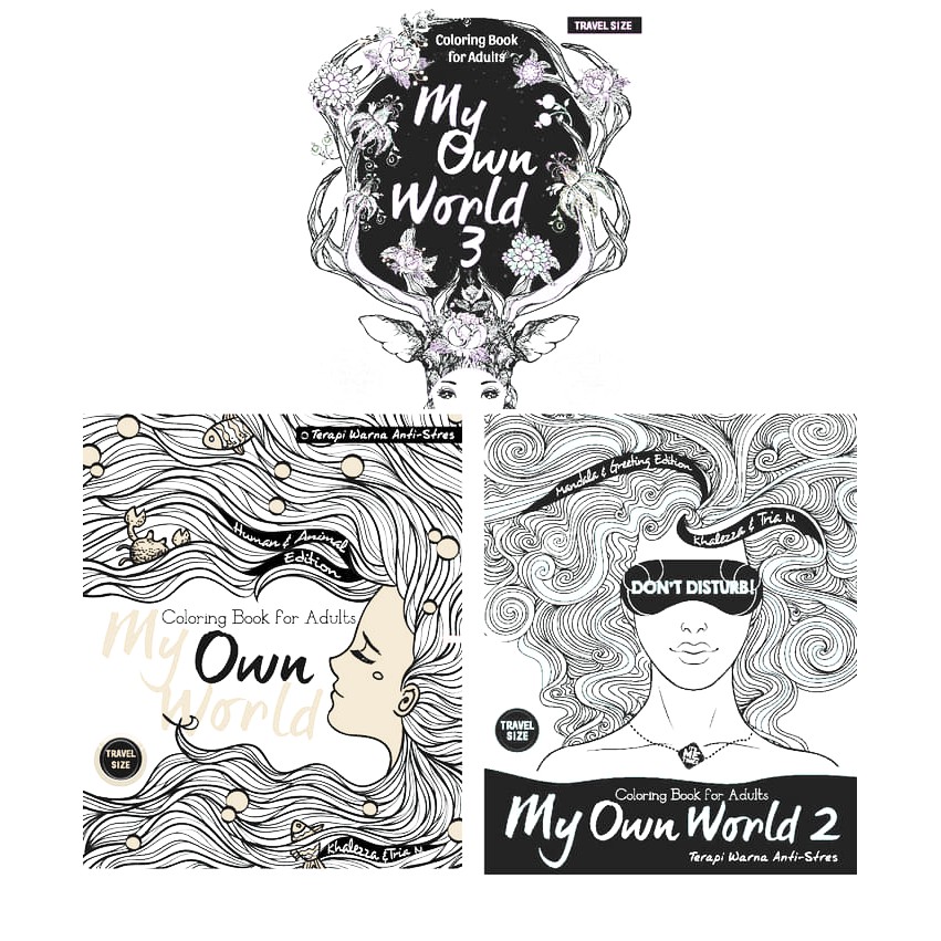 Download Paket My Own World Coloring Book For Adults Travel Size 1 3 Shopee Indonesia