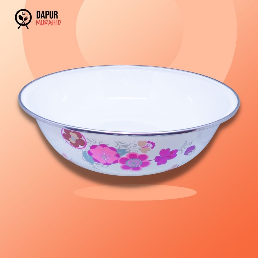 Baskom Panda Porceline Maspion Enamel 33 cm Jumbo Motif - Putih