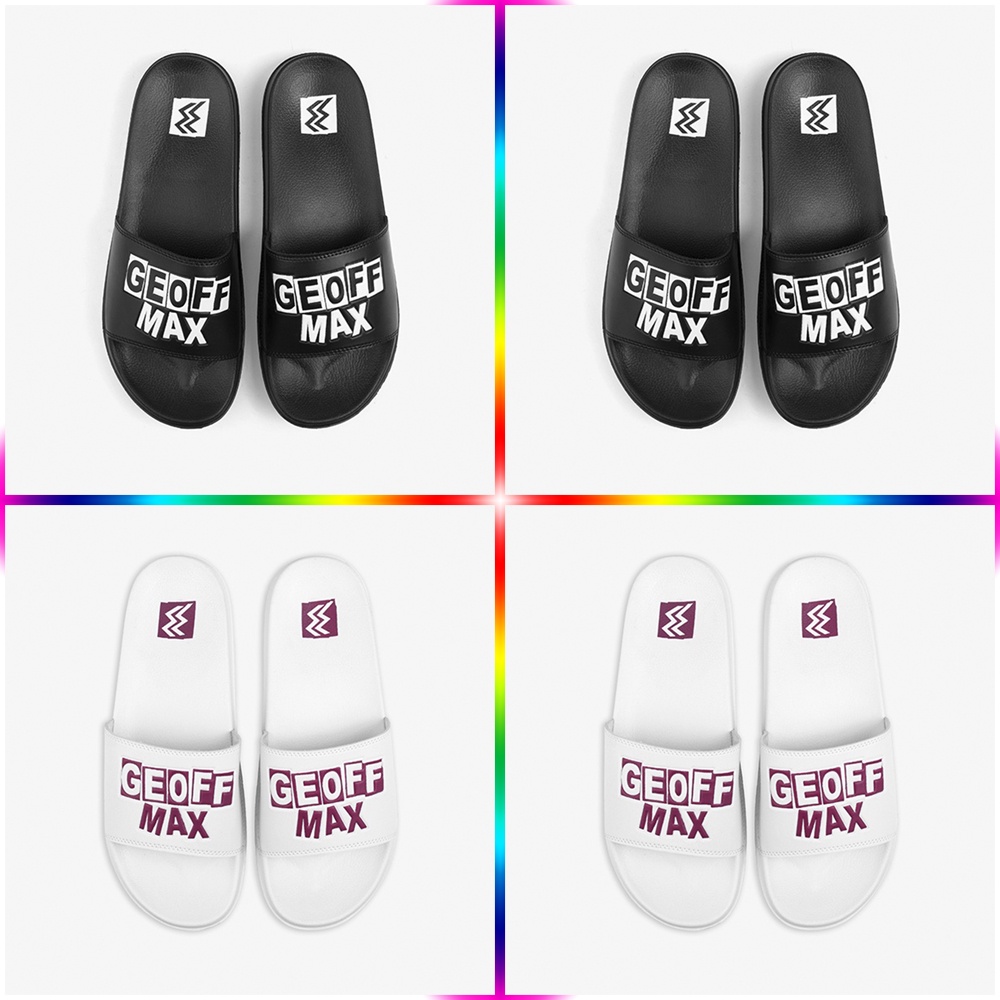 Sandal Geoff Max Original Larsen Black White Sandal Slide Wanita Pria Unisex Geoff Original Parampa