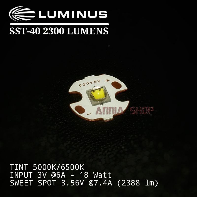 LUMINUS SST-40 SST40 SENTER LED EMITTER TEMBAGA DTP COPPER MCPCB 16MM PUTIH WHITE