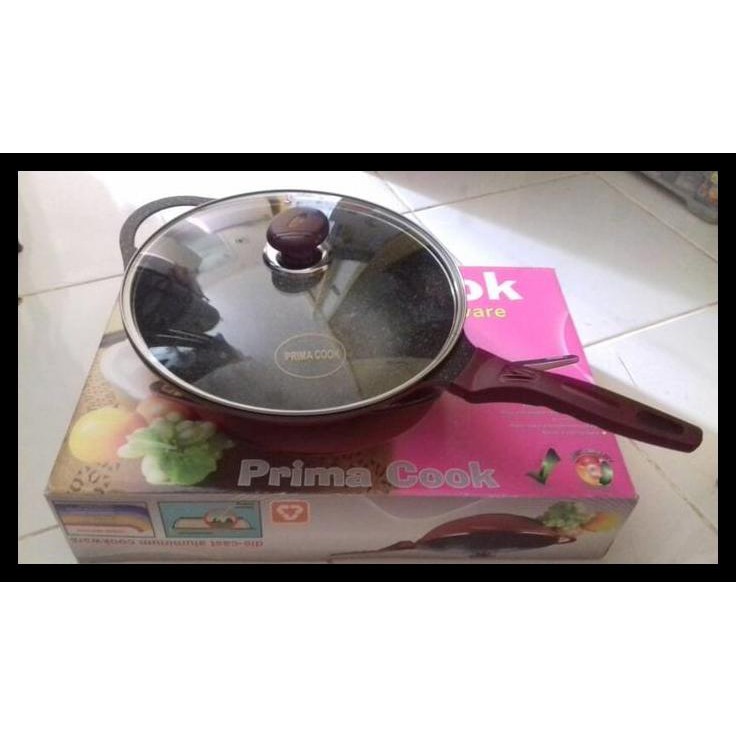 Wok Pan Prima Cook 32Cm Anti Lengket Bahan Marble/Wajan Serba Guna