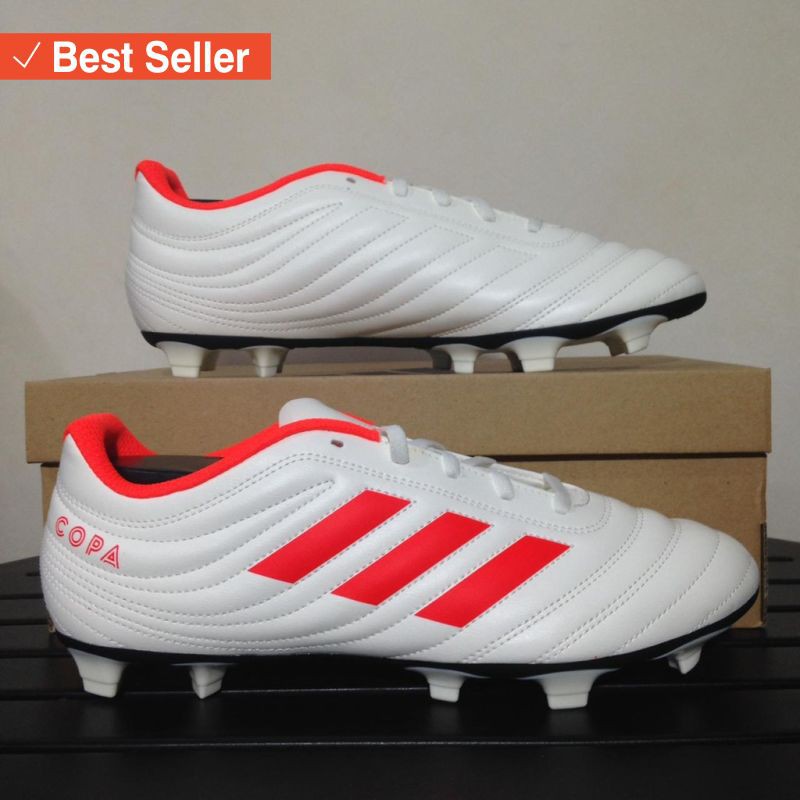 Sepatu Olahraga murah Harga Terjangkau / Sepatu Bola Adidas Copa 19.4 FG Off White Red D98067
