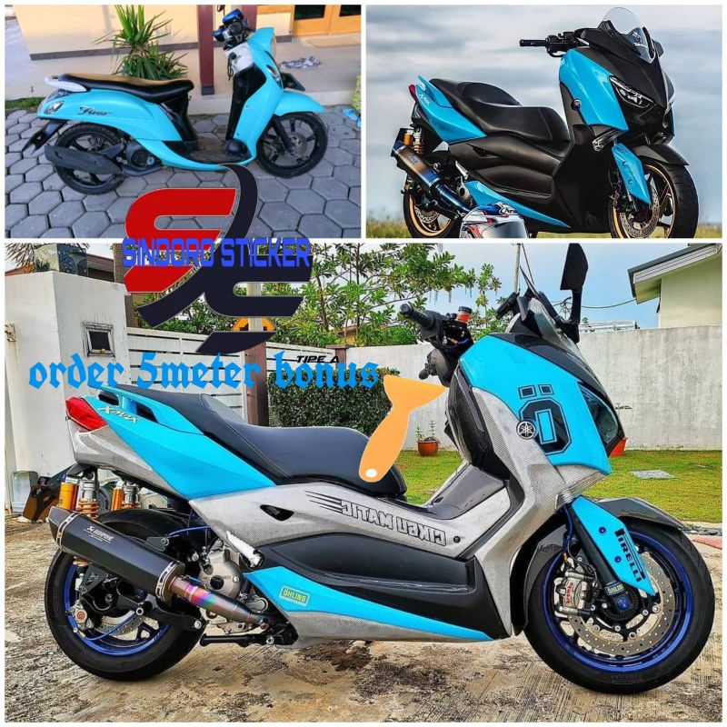 Skotlet biru muda glosy doff Setiker motor biru muda glosy dof Scotlet biru muda glosy doff Sticker 