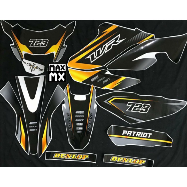 Decal Stiker Yamaha WR 155 Dekal Stiker Variasi Striping Custom Fullbody Gold Black