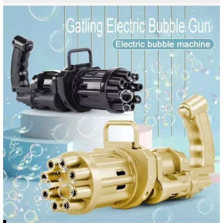 Bubble Gun Mainan Anak Gatling Electric Tembakan Pistol Balon Gelembung Busa Sabun Blower Machine-1