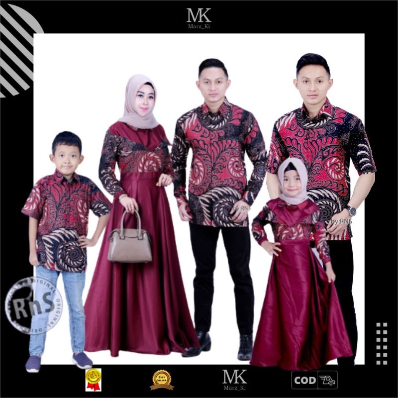 Sarimbit Keluarga 2024 Lebaran Valvet Series Maroon Baju Couple Pasangan Suami Istri Dan Anak Perempuan Kemeja Batik Modern Lengan Panjang Trend Fasion Muslim Terbaru Kekinian