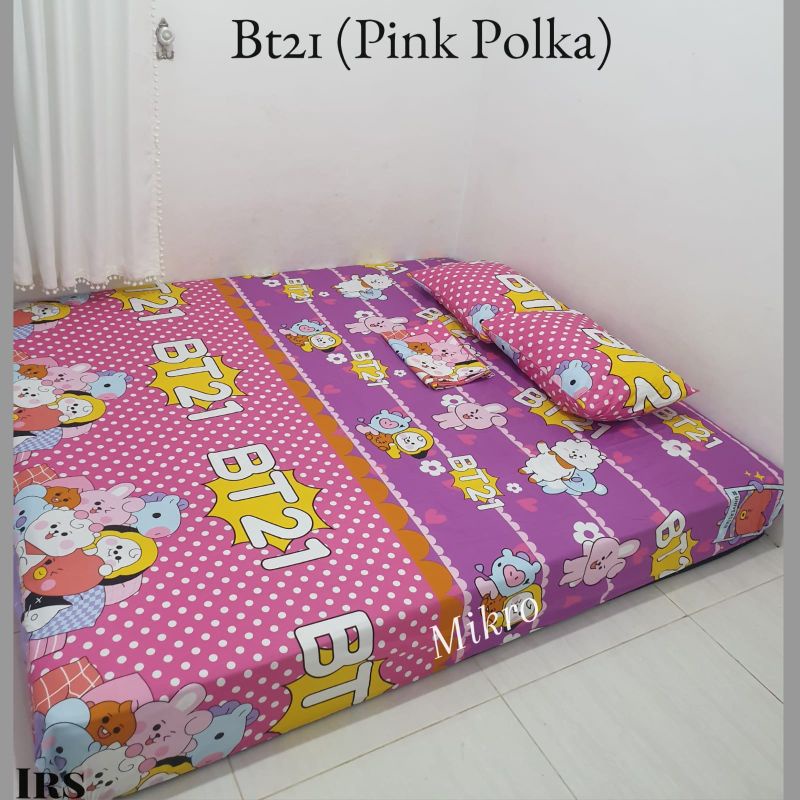 Sprei Homemade BT21 Pink Polka