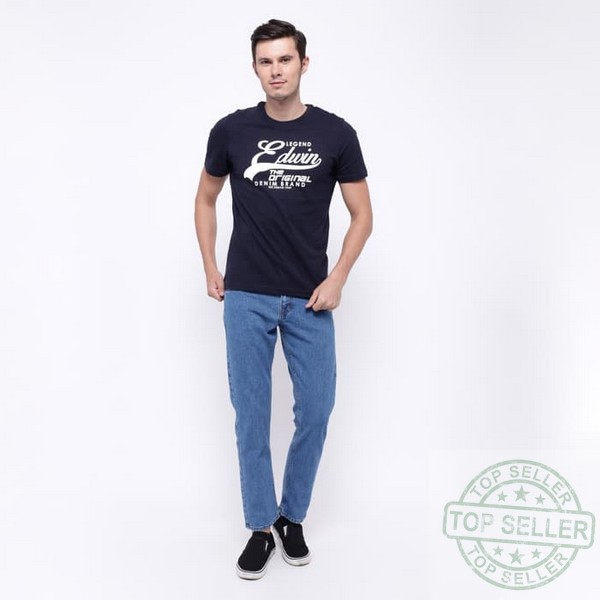 (Celana Murah) Edwin Celana Jeans Roma 02 Slim Fit Pria Panjang warna medium blue - Biru, 27 |DXT